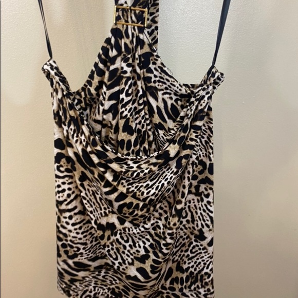 Leopard print Large halter tie back top - Picture 2 of 8